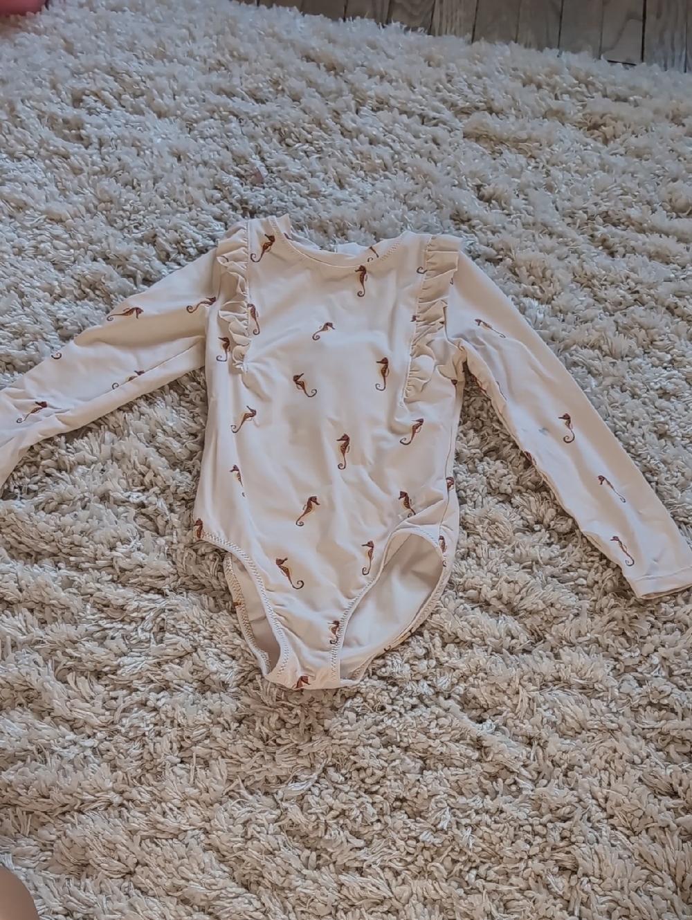 Miles The Label One Piece Swimsuit Seahorse Print Beige Large